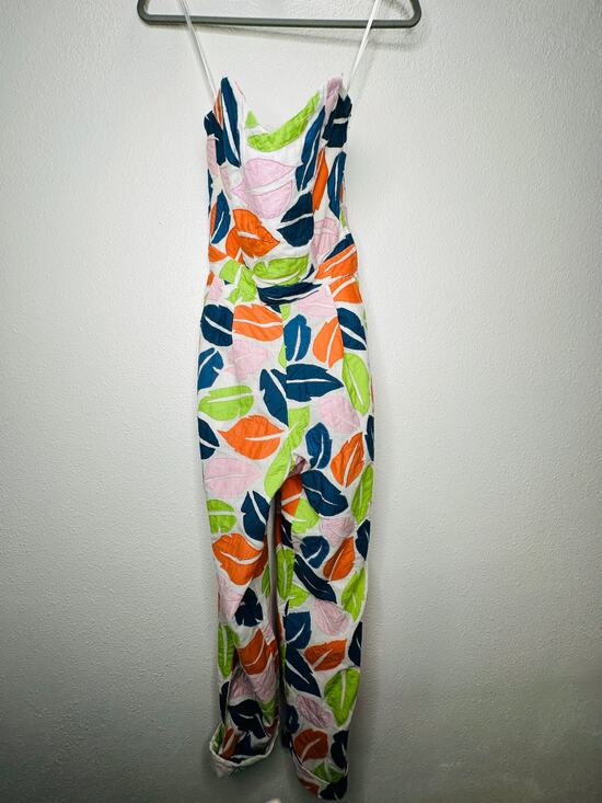 The Odells Pants - The Odells Ellie Multi-Color Leaf Print Bustier Jumpsuit 2